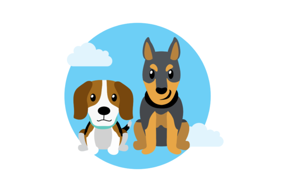 Adorable Dog Circle Cloud Vector for Creative Projects