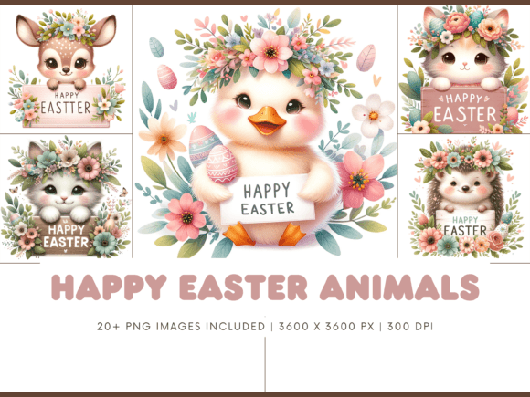 Adorable Easter Animal Illustrations for Creative Projects
