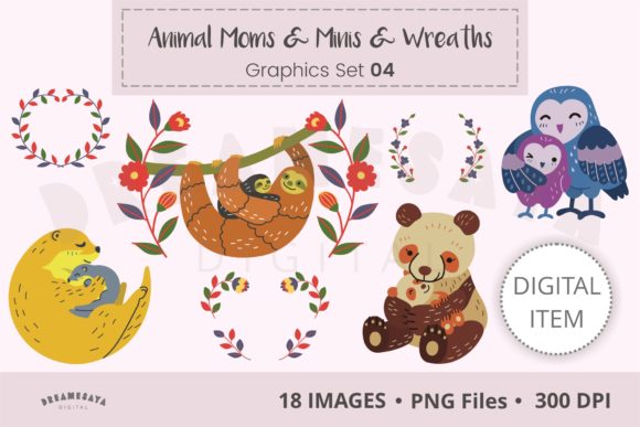 Animal Moms Minis: Adorable Clip Art for Your Creative Projects