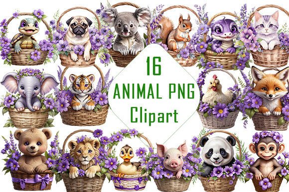 Animal with Flower Basket Clipart PNG: Creative Uses