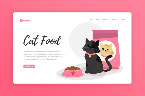 Capturing Feline Charm: The Website Illustration-Animal-Cat-Food Design Package