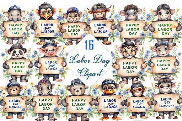 Celebrate Labor Day with Adorable Animal Clipart Designs