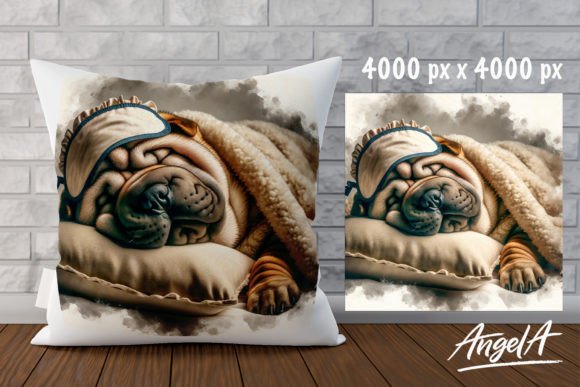 Charming Sleeping Dog Shar Pei Design for Home Decor