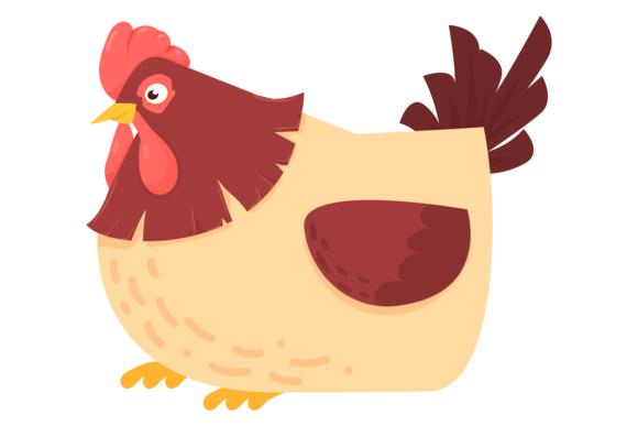 Farm Chicken: The Village Animal Domestic Bird Icon in Design