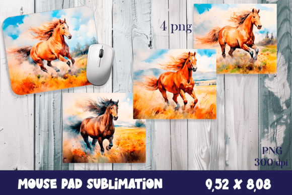 Farm Horse Sublimation Animal Mouse Pad Design Files