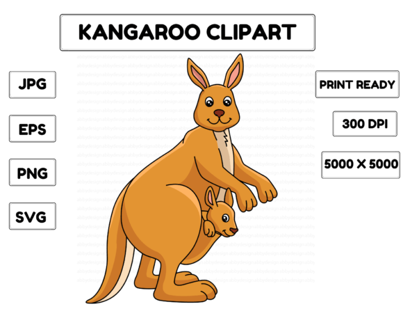 Kangaroo Animal Cartoon Colored Clipart: A Designer's Asset